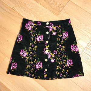 Urban Outfitters Velvet button up mini skirt